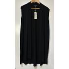 Eileen Fisher Simple Long Black Vest Lightweight Viscose Jersey Size Small NWT