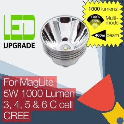 MagLite LED Conversion/upgrade bulb 1000LM Torch/flashlight 3C 4C 5C 6C Cell - Image 1 of 3
