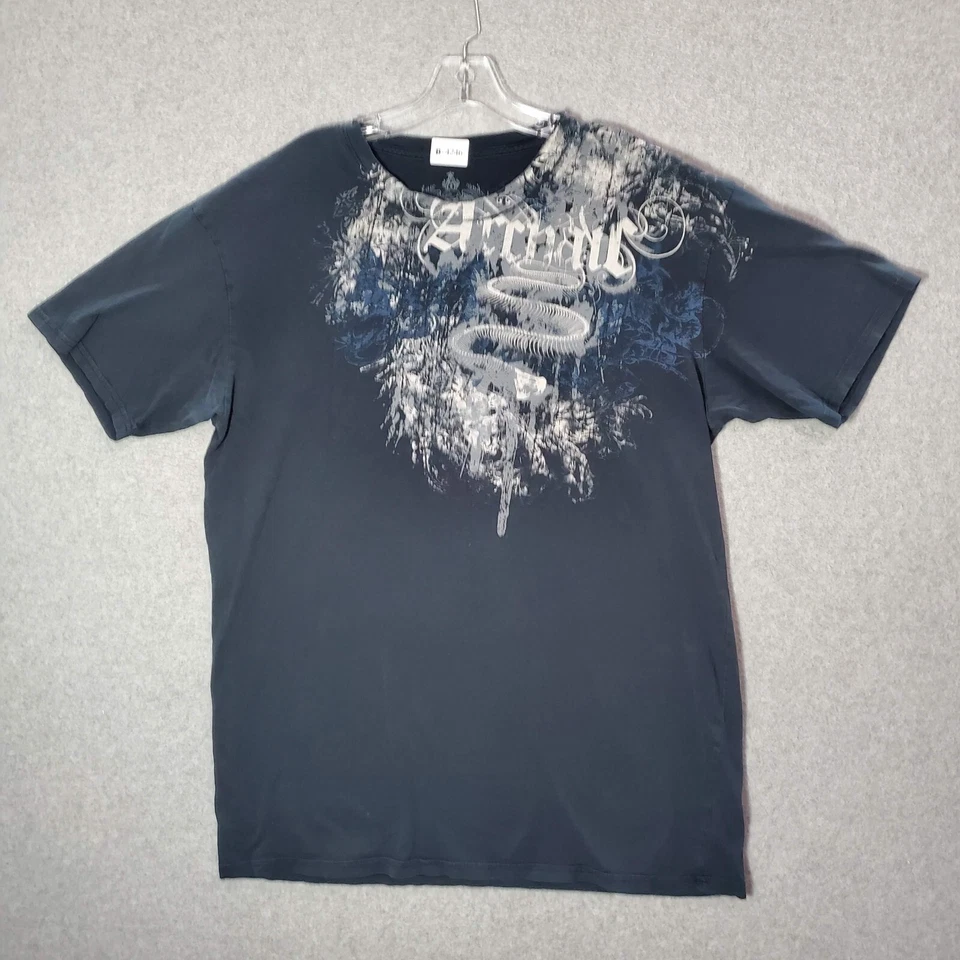 Camisa DE COLECCIÓN Arcaic Affliction Hombres X Grande Negra Y2K Rencor Calavera Gráfico MMA Foto 1 de 4