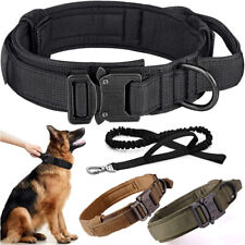 Tactical Military Dog Training Collar Adjustable Metal Buckle with Handle M L XL