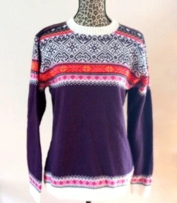 Artesania Hand Made Peruvian Sweater Size:L Color:Purple/Pink/Orange - Image 1 of 4