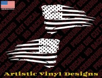 Pair Distressed Worn American flag decal sticker many colors sizes free shipping
