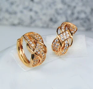 Mujer, pendientes encantadores pendientes oro relleno K18/750, piedra preciosa topacio, pachy - Imagen 1 de 2