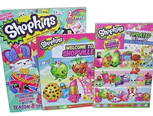 Shopkins 3 Book Lot Welcome to Shopville Book, Collector's Guide, & Official Mag - Picture 1 of 11