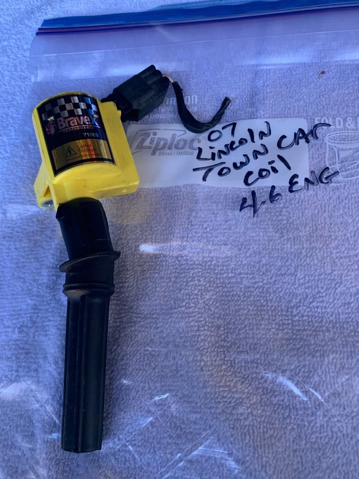 (1) Bobinas de ignição Bravex TYK-Y1008-8H-BX preto amarelo bota reta para Ford - Imagem 1 de 4