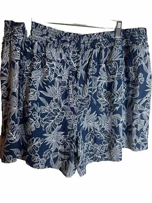 Nuevo con etiquetas Pantalones Cortos Briggs New York Mezcla de Lino Pull On Rayas Talla XL Estampado de Hojas Foto 1 de 4