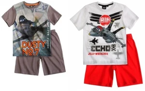 Disney Planes Flugzeug Schlafanzug Pyjama Nachtwäsche Shorty Kurzarm grau weiß - Imagen 1 de 3