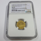 1849-57 NGC AU53 Costa Rica Gold Escudo Counter Stamped T7 C/S 1844CR M #55110A