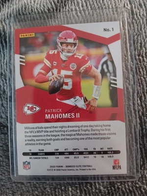 2020 Panini Donruss Elite #1 Patrick Mahomes II Kansas City Chiefs PSA 10 - Image 1 of 2