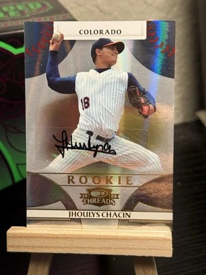 Jhoulys Chacin 2008 Donruss Threads No114 AU, RC, SN1999 дебютант с автографом - Изображение 1 из 2