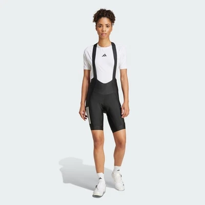adidas women Essentials 3-Stripes Padded Cycling Bib Shorts - Image 1 of 4