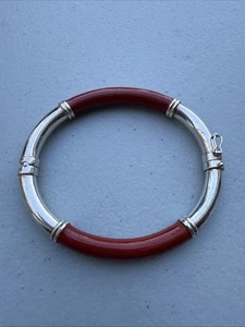 vintage Milor Italy Sterling Silver 925 Enamel Color Hinged Bangle Bracelet !! - Picture 1 of 8