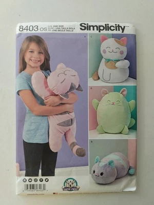 Simplicity 8403 Sewing Pattern Stuffed Animal Cat Kitten 4 Assorted Sizes Pillow - Image 1 of 4