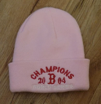 Red Sox 2004 World Series Champions PINK Knit Winter Hat Youth OSFA New - Image 1 of 4