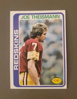 Fútbol americano Topps 1978 Joe Theismann Washington Redskins #416 casi nuevo Foto 1 de 2