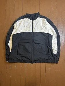 Y2K Nike Team Full Zip Windbreaker Jacket Boys Size L Zipped Pockets Black - Picture 1 of 13