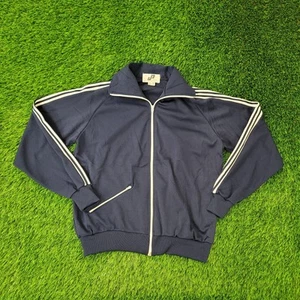 Vintage 90s MOD Track Jacket Medium 21x24 Blue White - Picture 1 of 12