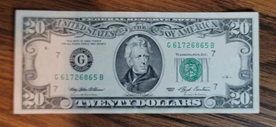 Old vintage 1993 series G twenty dollar bill.  Almost Uncirculated Condition - Image 1 of 4