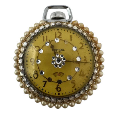 Antiguo Reloj Bolsillo Mecánico Ingraham Sentinel Click Secometer Dollar Cromo Foto 1 de 2