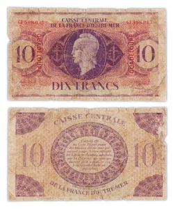 10 Francs 1944 Guadeloupe - P27 - Caisse Central de la France d'Outre Mer - Bild 1 von 2