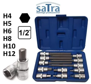 Allen Hexagonal HEX H4 H5 H6 H8 H10 H12 6 Panel BTR Tip Set on 1/2 Socket - Picture 1 of 9