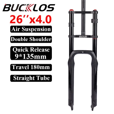 BUCKLOS 20/26*4.0" Fat Beach/Snow/Electric/DH Bike Forks MTB Air Suspension Fork - Image 1 of 4