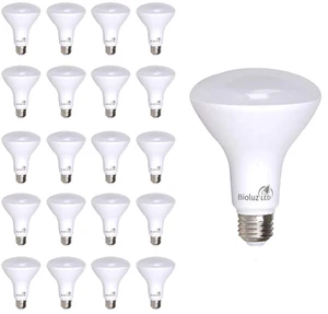 Lot 64 Bioluz LED BR30 3000K 650 Lumens 7.5 Watt Flood Light Bulbs Dimmable - Picture 1 of 4