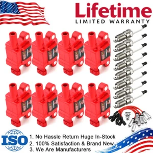 8X Ignition Coil & 8X Iridium Spark Plug & 8XWire set For Chevrolet GMC V8 UF413 - Picture 1 of 24