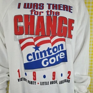 NWOT VTG Clinton Gore Victory Party 1992 There for Change Sweatshirt XL Rare - Picture 1 of 5