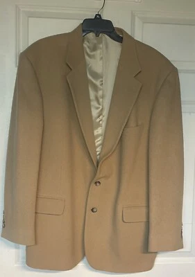 Robert Stock Mens 44R Vnt Sport Coat Blazer Jacket Camel Hair Two Button Tan - Image 1 of 3