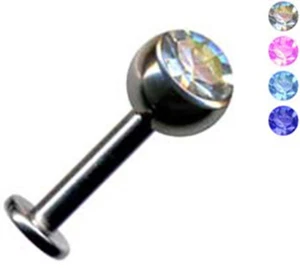 NEU 4 SET Lippen TITAN G23 Piercing Labret Monroe Zirkonia Strass Lippenpiercing - Bild 1 von 5