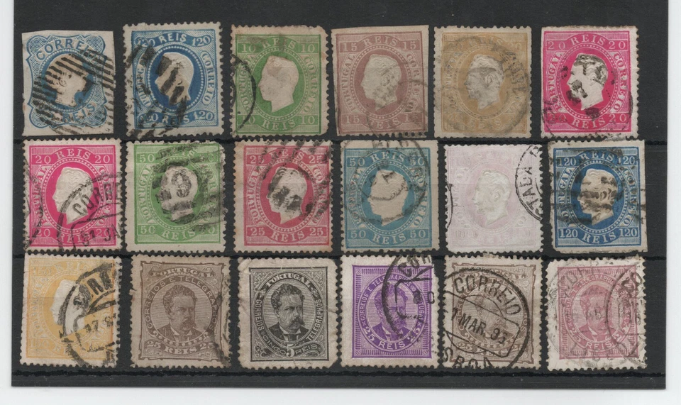 Portugal Stamps 1855 Onwards on a Stockcard - Used — 第 1/1 张图片