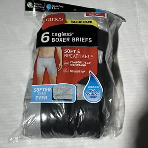 Mens Sm Boxer Briefs. Hanes Tagless wicking cool comfort 6 pair in New bag - Picture 1 of 3