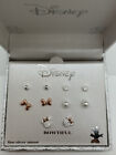 New Disney Love Is Bowtiful Minnie Mouse Crystal, Pearl, Bow Earrings 5 Pair Set