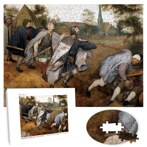 Wooden Jigsaw Puzzles 500 Piece Parable Blind Pieter Bruegel Toy Painting Decor - Picture 1 of 9