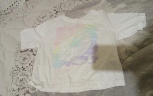 Converse Girl's Shirt M White Short Sleeves Pastel Graphics T Shirt Converse - Picture 1 of 12