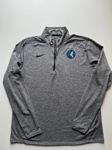 Nike Minnesota Timberwolves Jacket Mens XL Gray Dri-Fit 1/4 Zip Authentic NBA Cover
