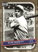 2005 Upper Deck Classics Gold Brooklyn Dodgers Baseball Card #4 Babe Herman /199