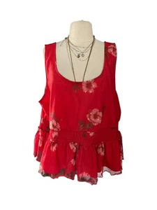 Top Willow Peplum Talla 3X Nuevo Mezcla Poliéster Floral Sin Mangas Primavera Tul  - Imagen 1 de 6