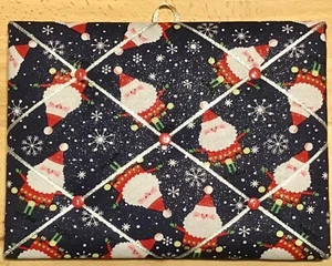 French Bulletin Board Photo Memo Blue Christmas Santa Claus Print 9 x 12 inches - Picture 1 of 3
