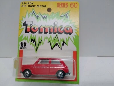 TOMICA red MINI COOPER S on yellow card MADE FOR G.J COLES  MELBOURNE AUSTRALIA - Image 1 of 4
