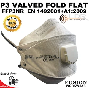 P3V MASK.DUST. FFP3V.RESPIRATOR MASK. ASBESTOS.MDF.WELDING.PESTICIDE.SPRAYING.UK - Picture 1 of 2
