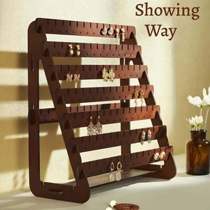 Earring Stand Wood Earring Display Stands Retro Earring Holder Jewelry Organizer - Picture 1 of 8