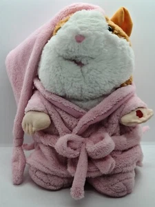 Chatimals 11" Hamster in Pink Bath Robe & Cap Dragon-i Toys Records & Repeats - Picture 1 of 6