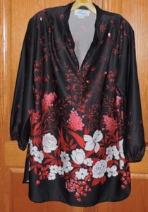 Vintage 1970s AIMEE 30" Long Pull On Tunic Top-3/4 Length Sleeves Size 22W - Picture 1 of 3