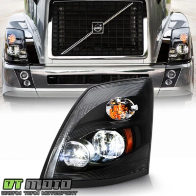 Faro izquierdo del conductor Volvo VNL 2014-2018 negro rendimiento LED Foto 1 de 4