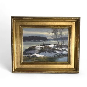 Donald Demers, Maine/Massachusetts, (B. 1956,) Oil on Board "March Light Newcast - Picture 1 of 10