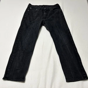 Levi’s Men 505 Black Regular Straight Cut 34x29 Dark Denim - Picture 1 of 9