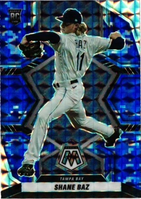 2022 Panini Mosaic Blue Prizm - #247 Shane Baz (RC) Tampa Bay Rays - Image 1 of 2