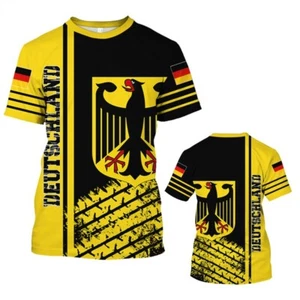 Deutsche Germany Flagge Adler eagle Sports Kurzarm T-Shirt Shirt Polyester - Picture 1 of 2